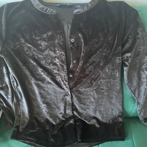 Lands end velour shirt